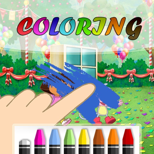 Coloring Kids Game for Dora the Explorer Version Icon