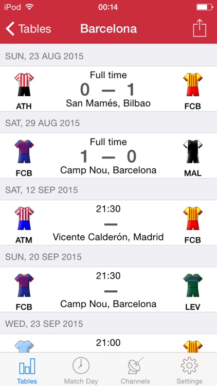 Spanish Football SAT TV Guide and Scheduler