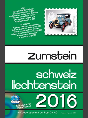 Zumstein 2.0,  the catalogue for stamp collectors iPad screenshot 1 - Book app