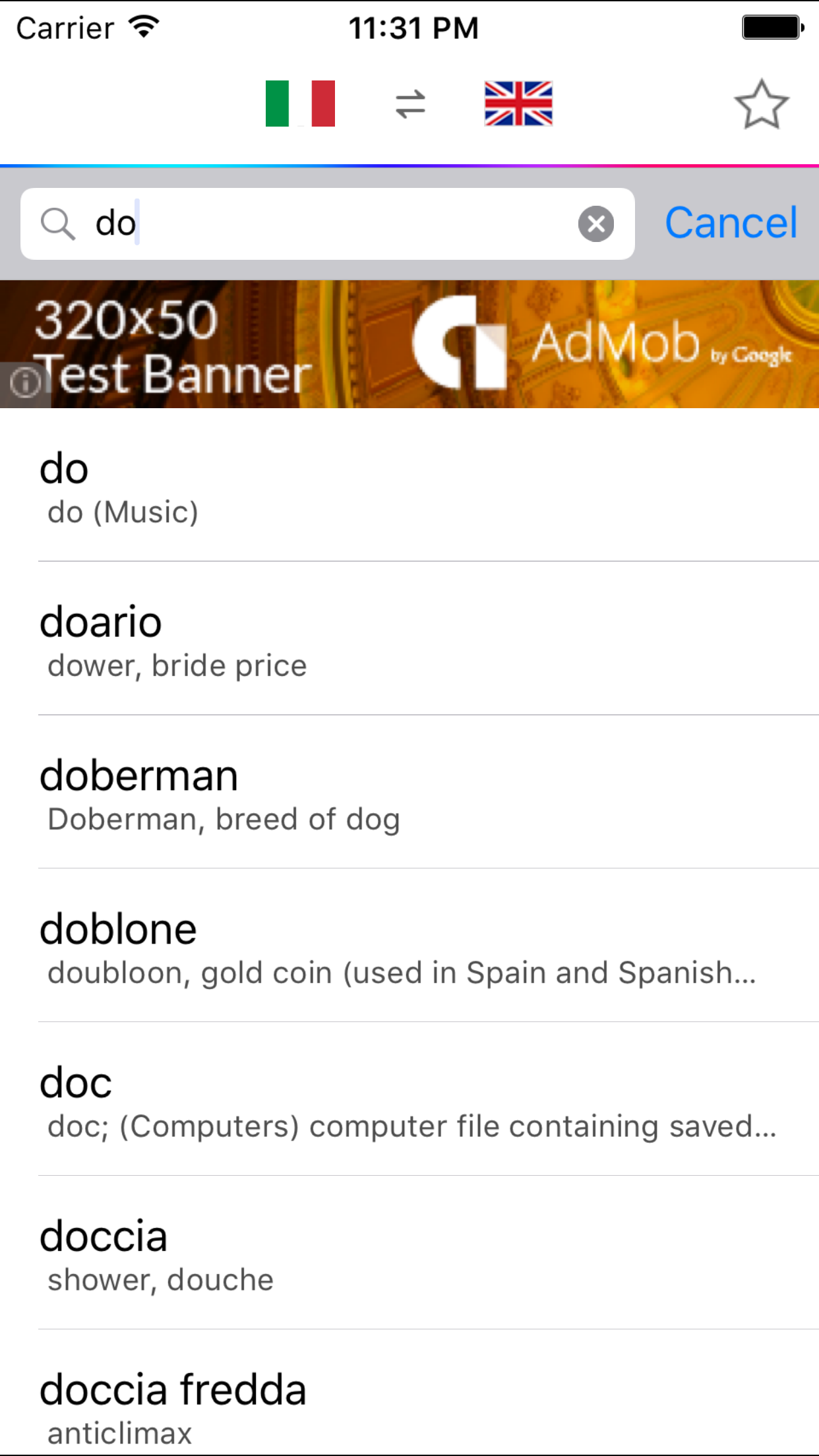 Italian English Dictionary Free