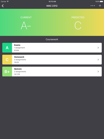 Gradient Grades – Grade Calculator iPad screenshot 2 - Education app