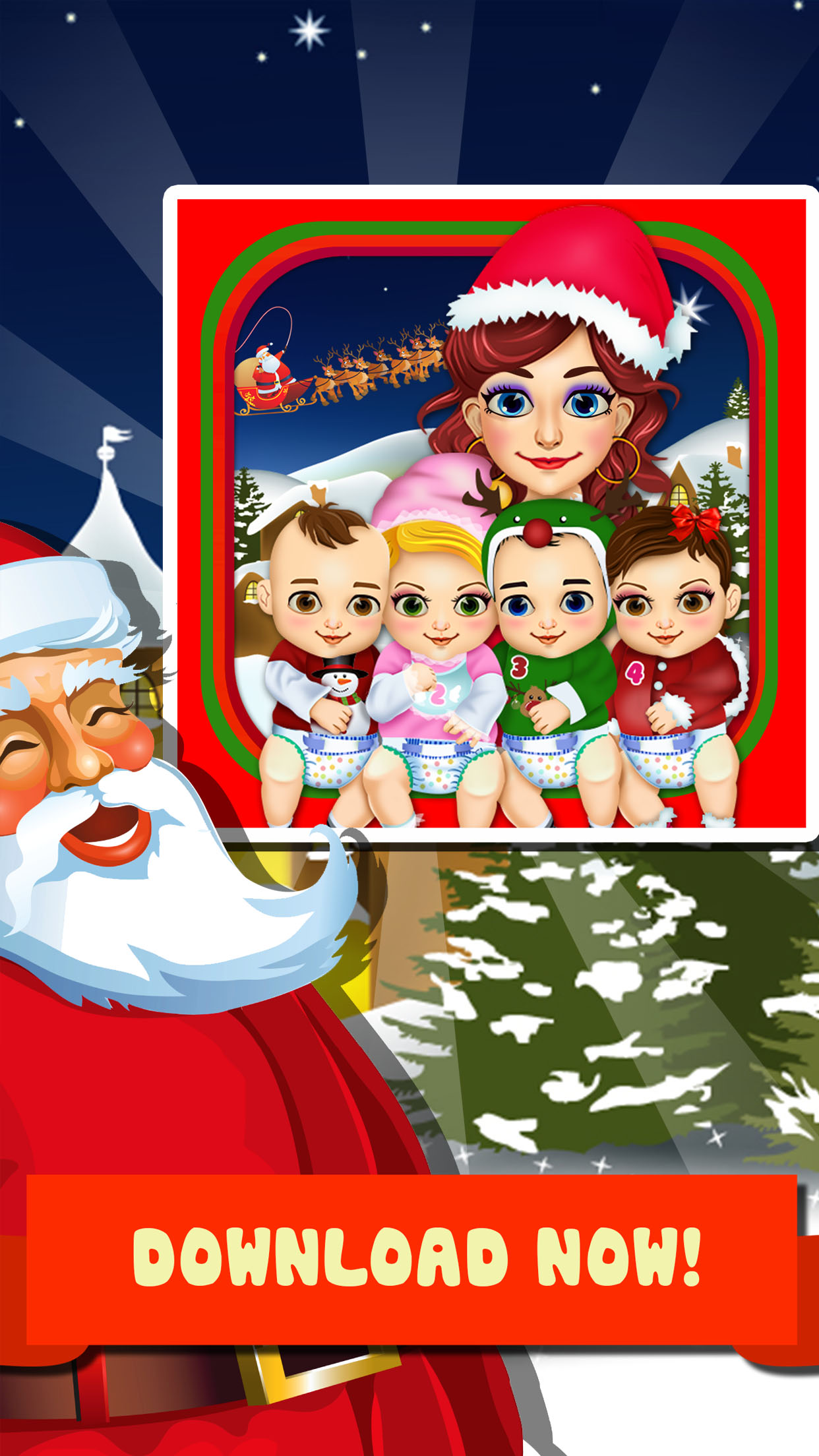 Mommy's Christmas Baby Salon Doctor - my hair spa santa makeover for kids! screenshot 5