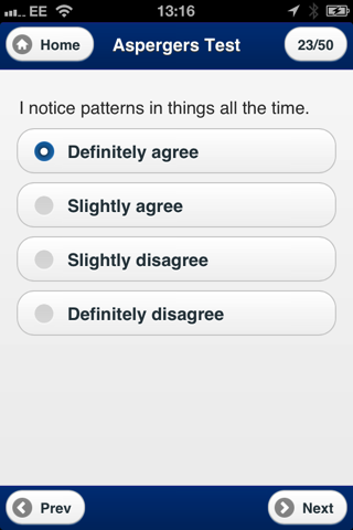 The Aspergers Test - Determine your Autism Spectrum Quotient using the AQ Diagnostic Assessment screenshot 2