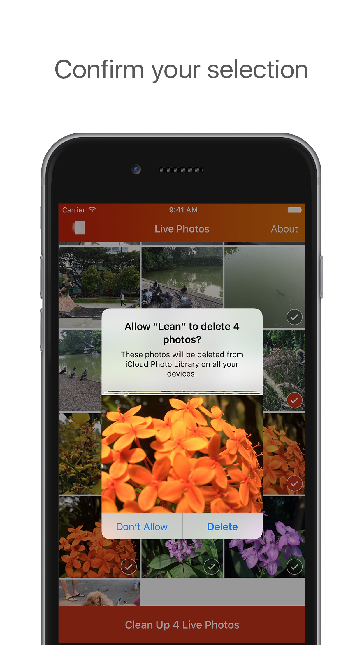 Screenshot do app Lean - Clean up your Live Photos