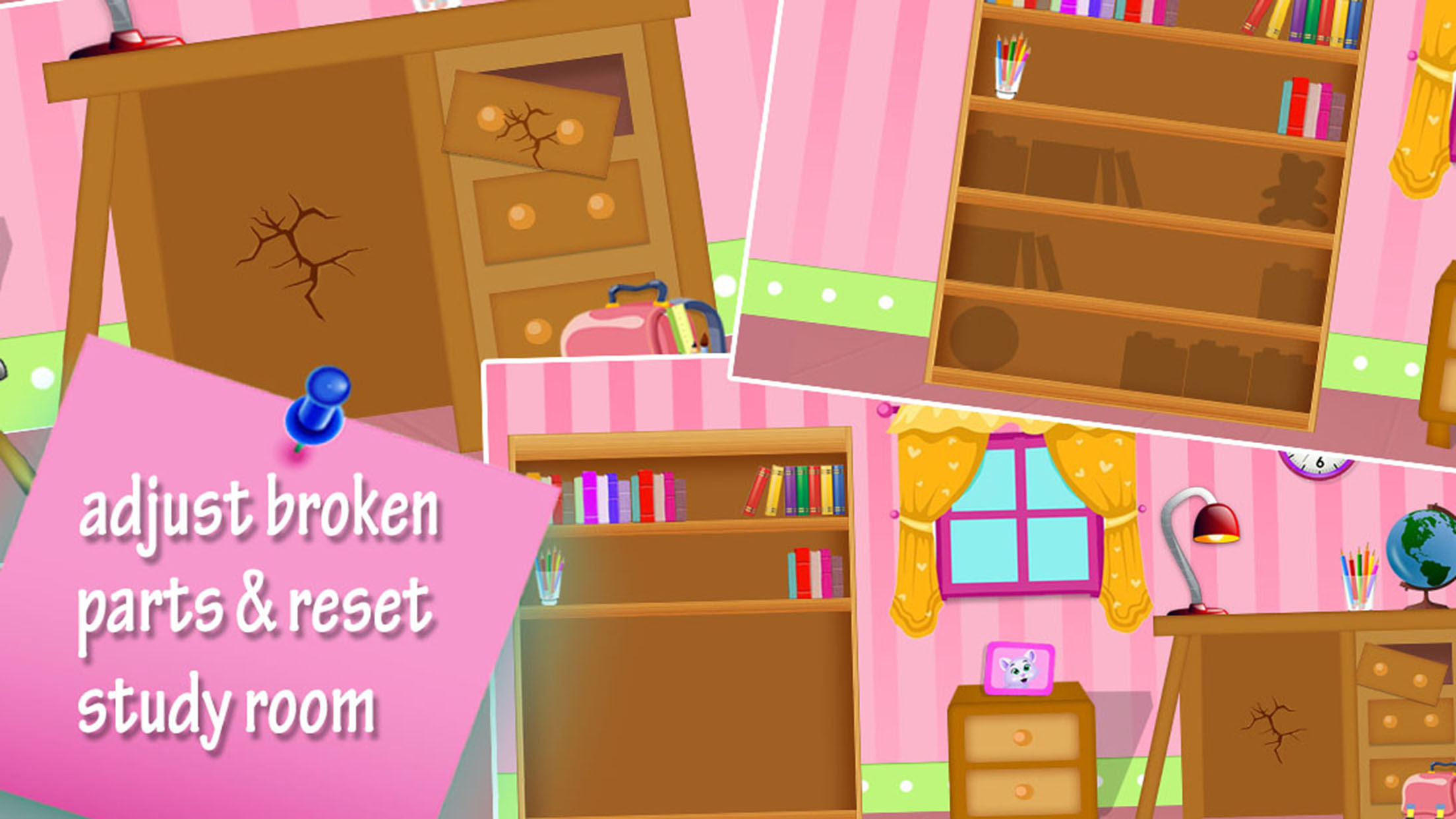 Fix It baby house - Girls House Fun, Cleaning & Repariing Game screenshot 2