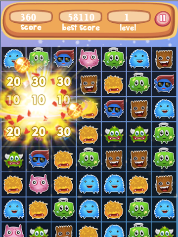 Screenshot #5 pour Monster Busters: Match 3 Puzzle FREE Game