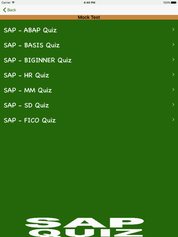 SAP QUIZ iPad screenshot