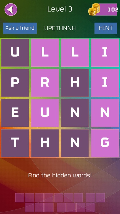 Word Search Block Quiz - cool hidden word quiz game