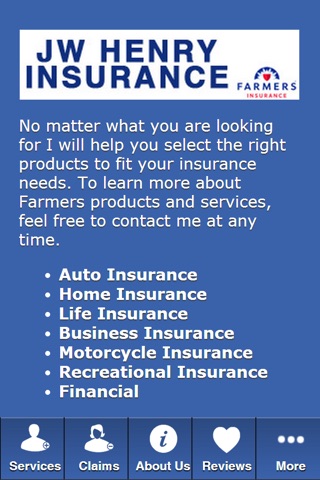 J W Henry Insurance screenshot 2