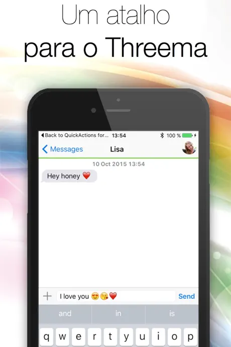 Quick Actions para Threema - Um atalho para o Threema direto da 