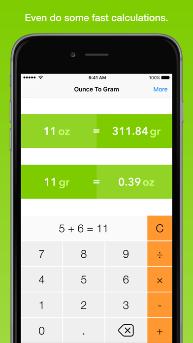 Ounce To Gram, the fastest weight converter Screenshot