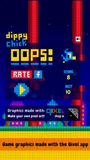 dippy chick - pixel bird flyer by qixel iphone screenshot 4