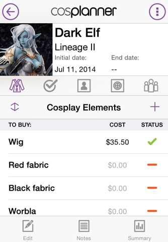 Cosplanner screenshot 2