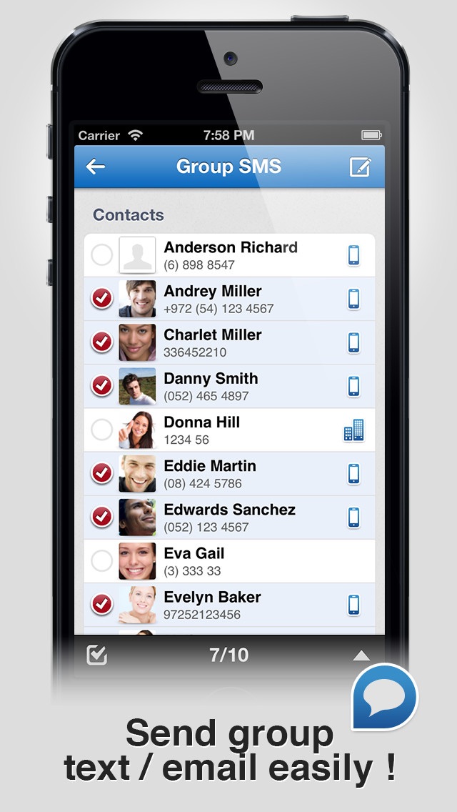 Group Text Pro - Send SMS,iMessage,Email Message In Batches Screenshot 1