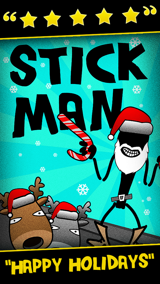 Screenshot #1 pour Addictive jeu de course stick-man de Noël: Renne Run: meilleur jeux vacances gratuitement (Santa Stampede Christmas Rein-deer Run Racing 2013 2014)