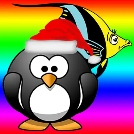 Paint Penguin and Fish Coloring Page for Funny Kids Читы