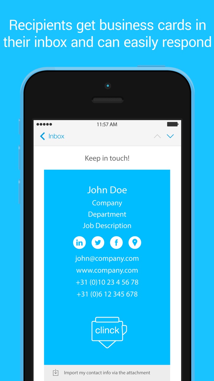 Clinck digital business cards