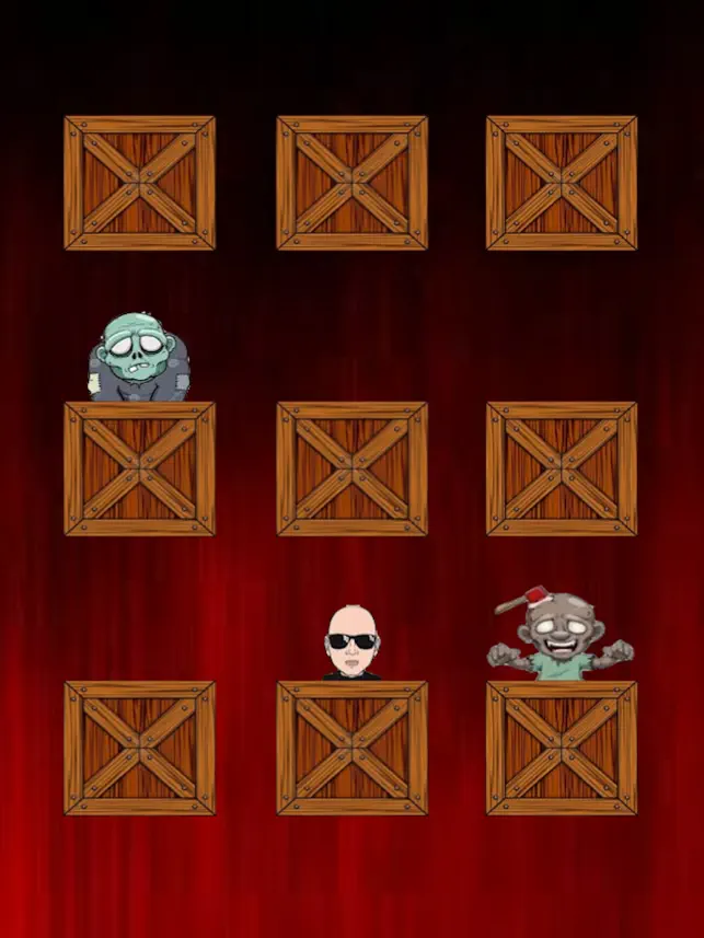Bloody Zombie Behind Wooden Crate - Quick Tap Free, game for IOS