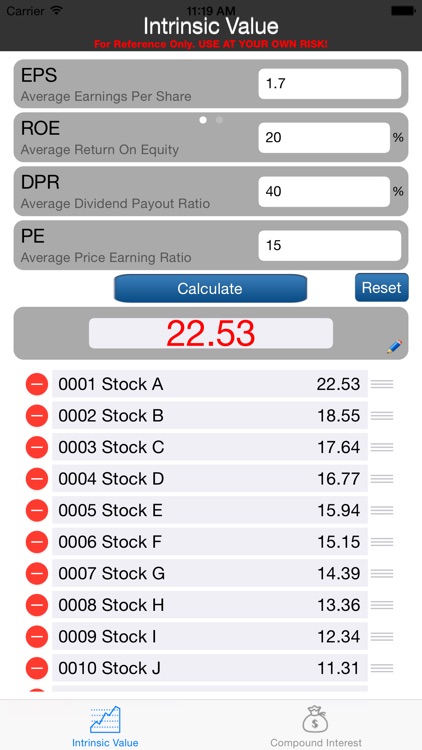 Stock Intrinsic Value screenshot-3