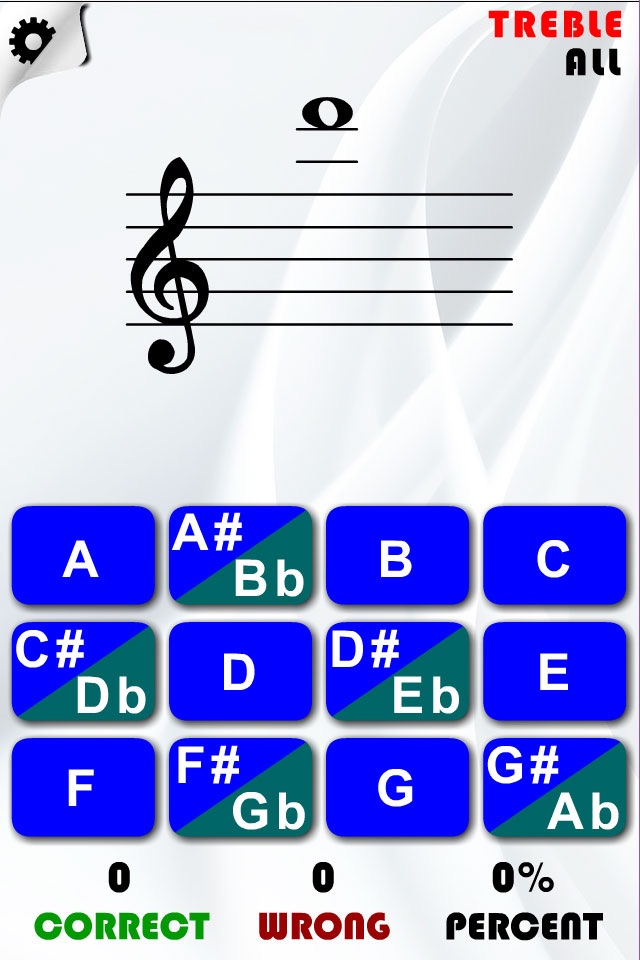 Note and Key Signature Trainer (Treble,Bass,Alto,Tenor) screenshot 2