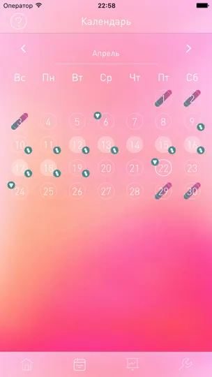 Скриншот Woman App - Женский календарь месячных на iPhone 2