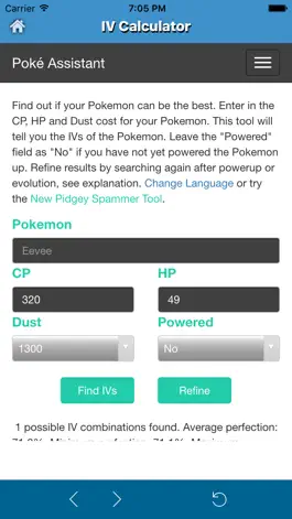 Game screenshot Poke Assistant for Pokemon Go - CP & IV Calculator,Best attacker,Evolver App hack