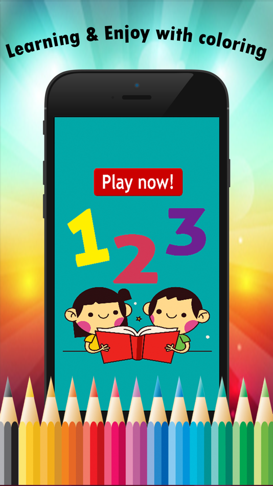 #1. 123 Coloring Book for children age 1-10: Learn to write and color numbers with each coloring pages game free (iOS) โดย: Pisit Rojananukulpong