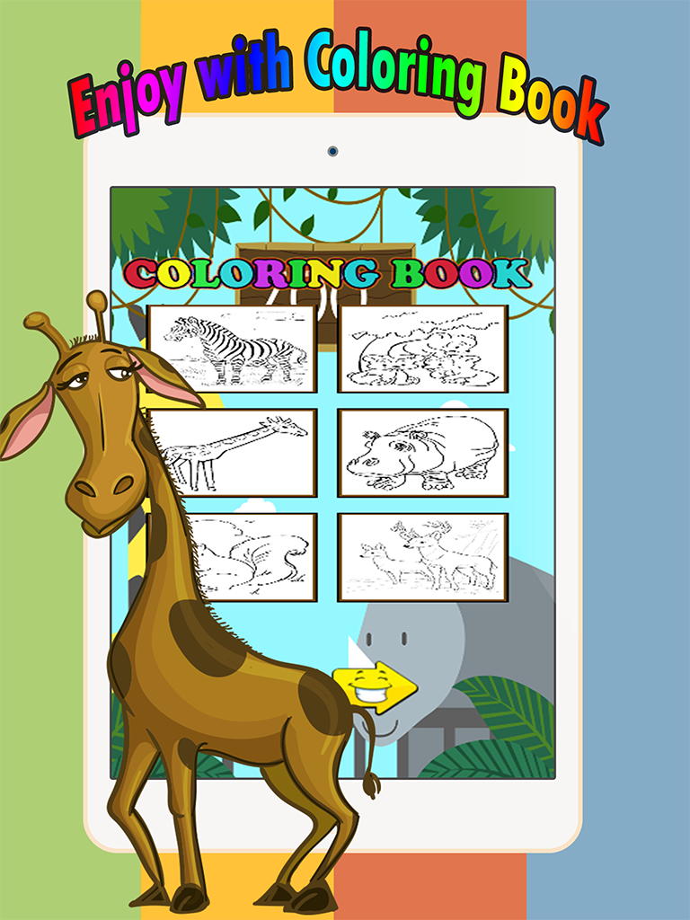 Zoo animals Coloring Book: Move finger to draw these coloring pages games free for children and toddler any age screenshot 8