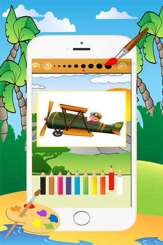 Planes Aircraft Coloring Book - All in 1 Vehicle Drawing and Painting Colorful for kids games free screenshot 2