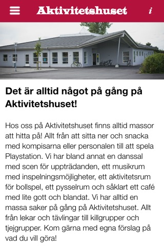 Aktivitetshuset screenshot 2