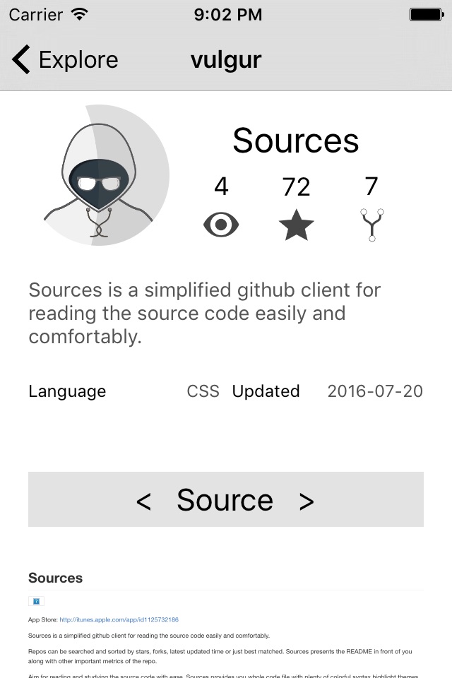 Sources - Simple code viewer for Github screenshot 2