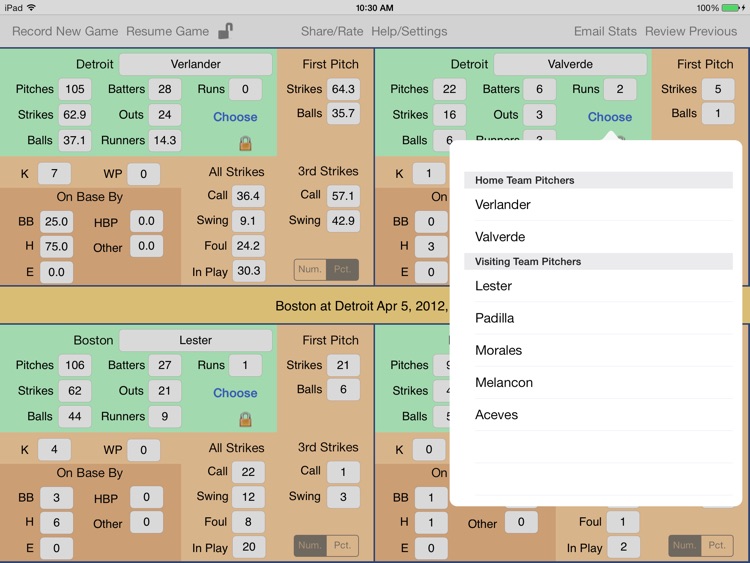 OnScreen Baseball & Softball Pitch Counter for iPad