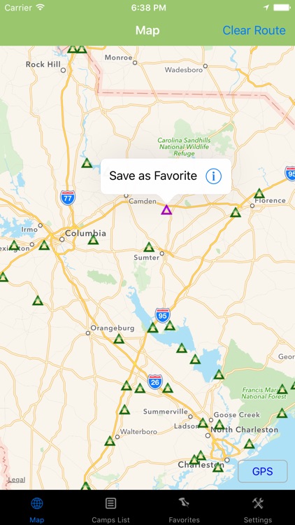 South Carolina – Camping & RV spots