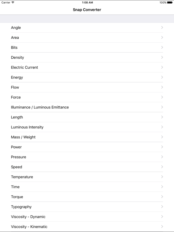 Snap Converter - Convert Units Free iPad screenshot 1 - Utilities app