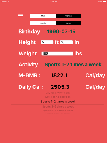 Screenshot #5 pour Daily Calorie & BMR Calculator - Diet Plan,Healthy Watcher