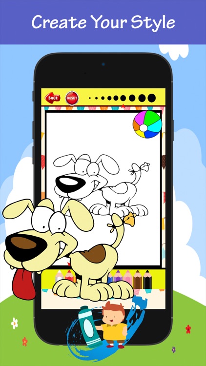 Dog Coloring Book For Kids: Drawing & Coloring page games free for learning skill
