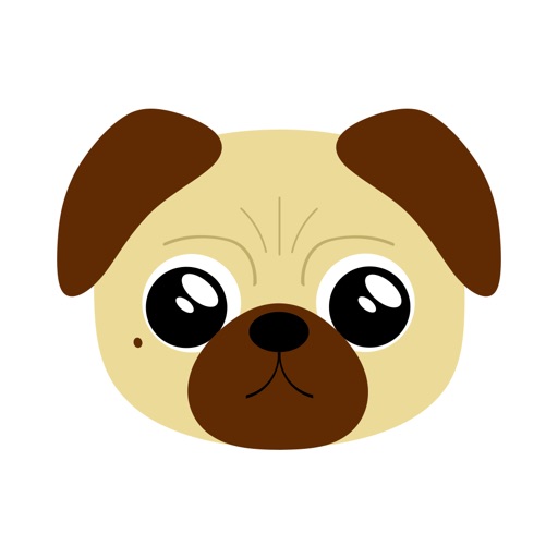 Pugmoji sticker keyboard by The BatPug
