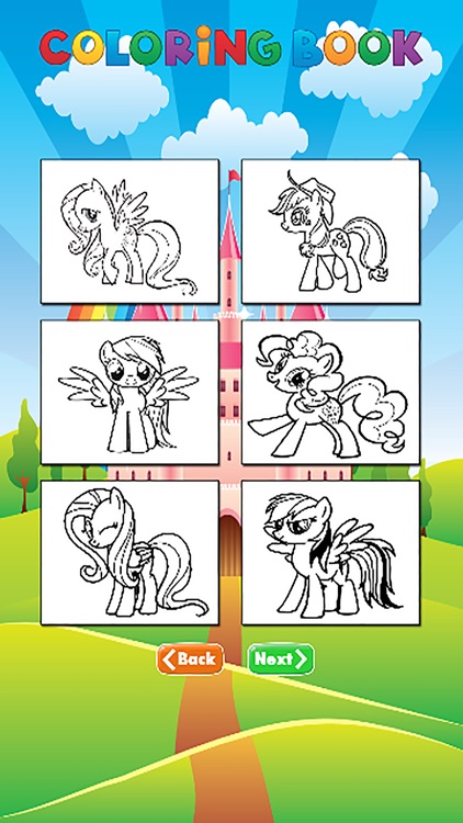Pony Coloring Pages for Kids and Toddlers Free HD - All Pages Coloring and Painting Book Games screenshot-4