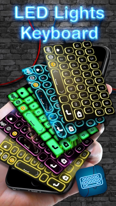 Screenshot #1 pour Lumières LED clavier – Rougeoyantes néon thèmes du clavier et des polices colorées pour iPhone