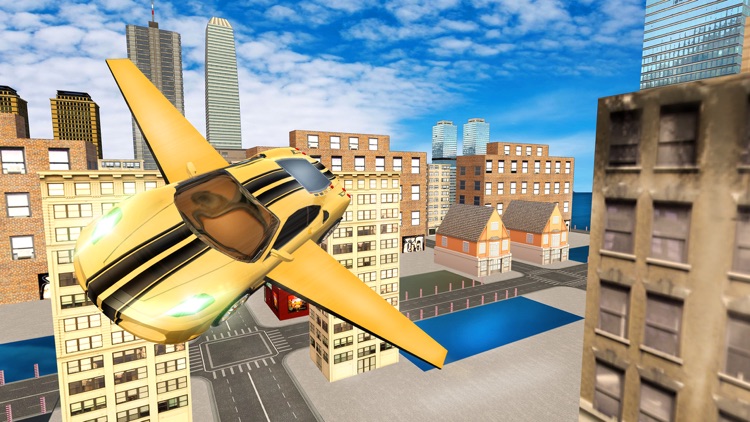 Futuristic Flying Car Drive 3D - Extreme Car Driving Simulator with Muscle Car & Airplane Flight Pilot FREE