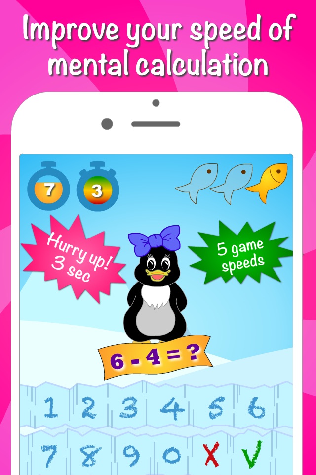 Icy Math Free Addition and Subtraction game for kids and adults good brain training and fun mental maths tricks screenshot 4
