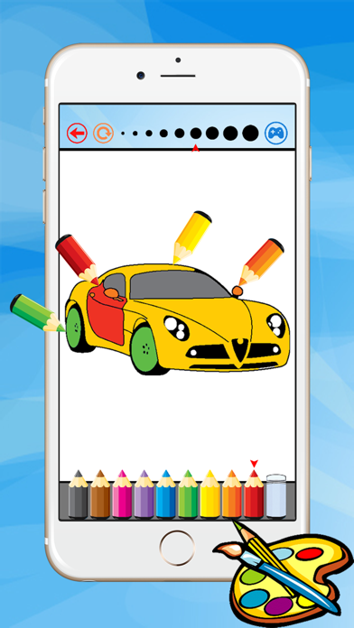 スーパーカーのぬりえ - 良い子供のための子供の無料ゲーム、ペイント、色ゲームのHDの描画車のおすすめ画像3