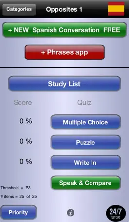 Game screenshot Spanish Vocabulary 24/7 Language Learning apk