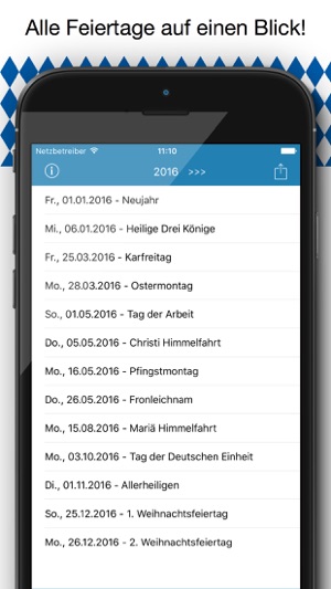 Feiertag Kalender Bayern Pro(圖1)-速報App