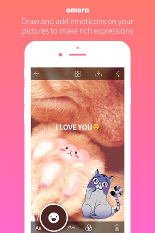 Omera - Text, Background, Emoticon, a filter camera just for me screenshot 3