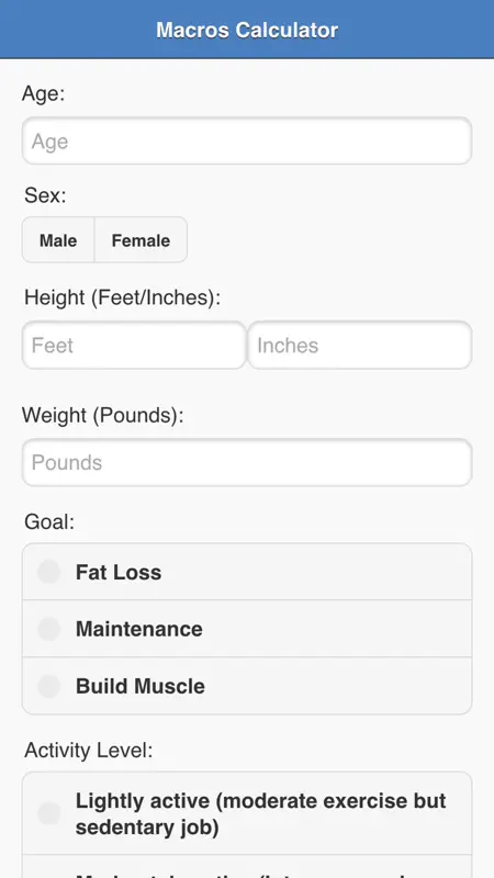 Simple Protein Calculator screenshot 1 of 1