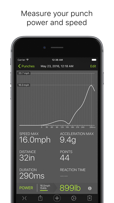 Punches - measuring power and speed Screenshot