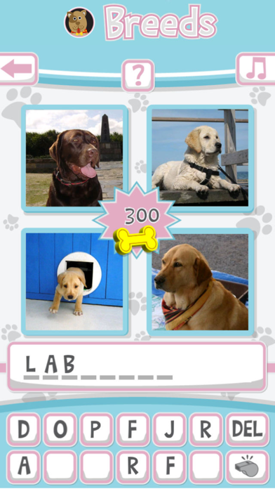 Screenshot #3 pour Races : le nom du chien de jeu - le jeu de « deviner le mot » favori des amateurs de chiens (Breeds: The Dog Name Game - the Favorite ‘Guess the Word’ game of Dog Lovers)