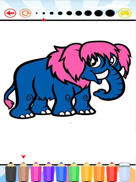 elephant coloring book for kids : learn to paint elephants and mammoth iPad screenshot