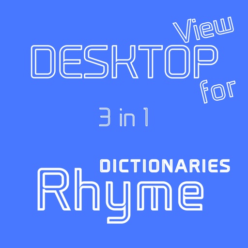 DESKTOP VIEW for 3in1 RHYME DICTIONARIES (Rhymezone,Rhymer,Onelook)